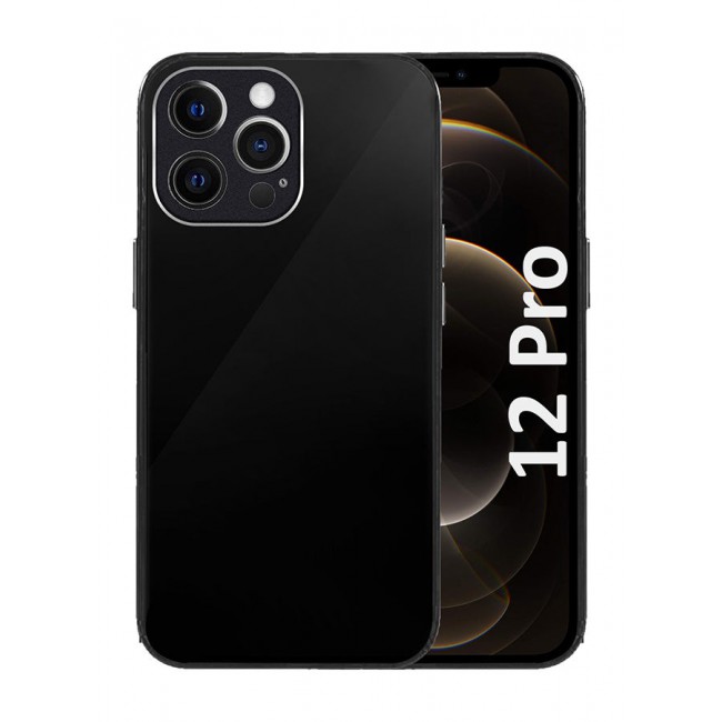MARGOUN Electroplated Case Cover for Apple iPhone 12 Pro, Hard Glossy Case Camera Protection Shockproof Anti Fall Case - Black