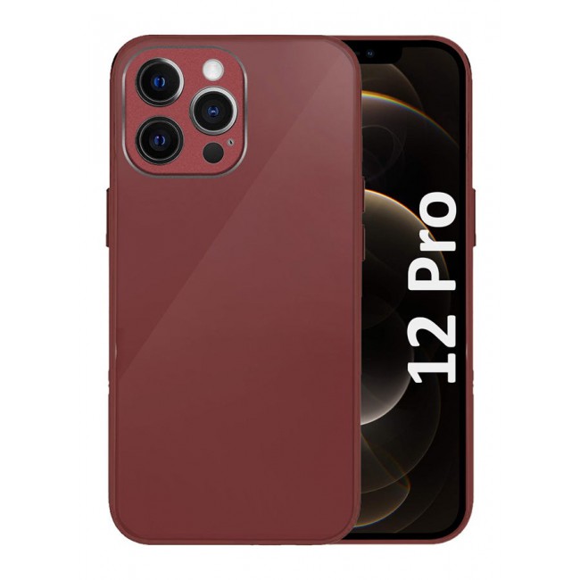 MARGOUN Electroplated Case Cover for Apple iPhone 12 Pro, Hard Glossy Case Camera Protection Shockproof Anti Fall Case - Red