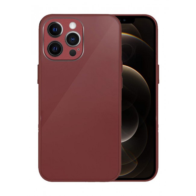 MARGOUN Electroplated Case Cover for Apple iPhone 12 Pro, Hard Glossy Case Camera Protection Shockproof Anti Fall Case - Red