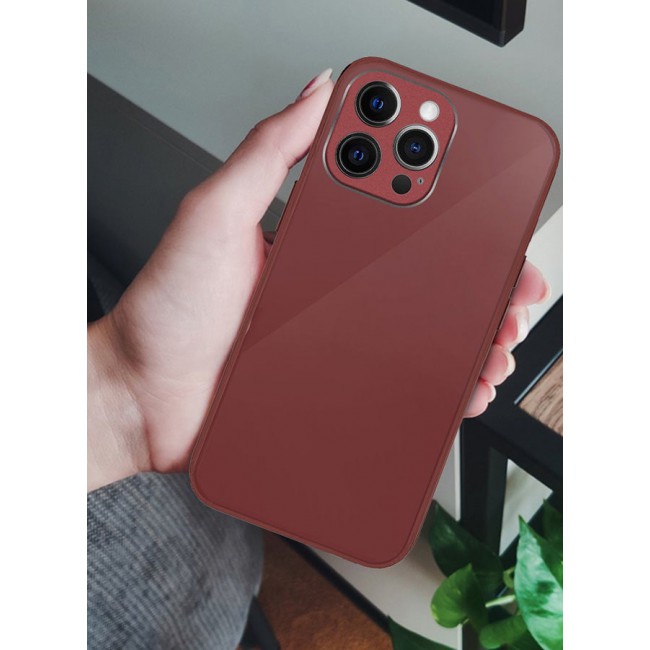 MARGOUN Electroplated Case Cover for Apple iPhone 12 Pro, Hard Glossy Case Camera Protection Shockproof Anti Fall Case - Red