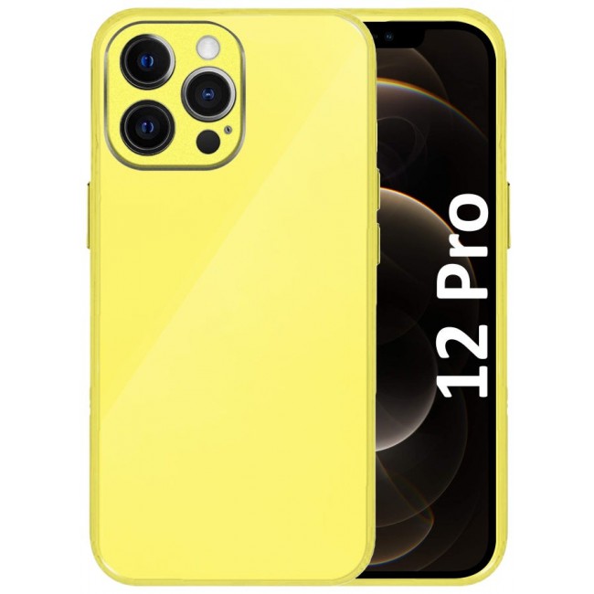 MARGOUN Electroplated Case Cover For Apple Iphone 12 Pro, Hard Glossy Case Camera Protection Shockproof Anti Fall Case Yellow