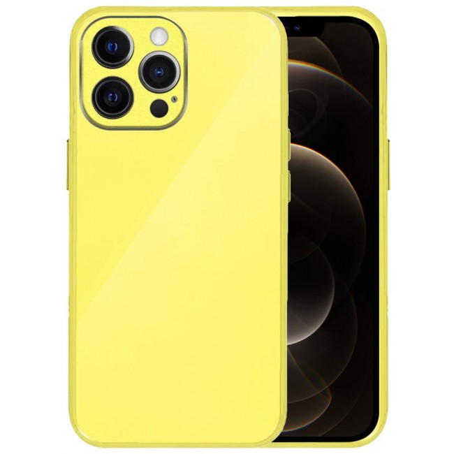 MARGOUN Electroplated Case Cover For Apple Iphone 12 Pro, Hard Glossy Case Camera Protection Shockproof Anti Fall Case Yellow