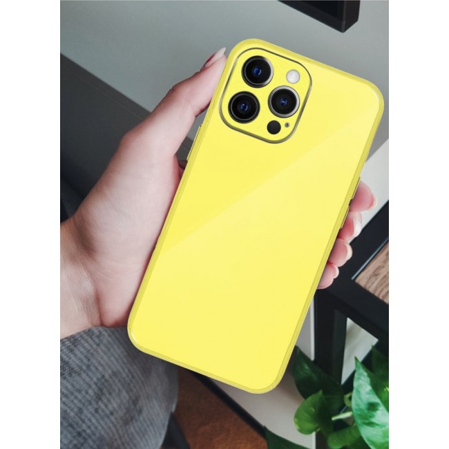 MARGOUN Electroplated Case Cover For Apple Iphone 12 Pro, Hard Glossy Case Camera Protection Shockproof Anti Fall Case Yellow