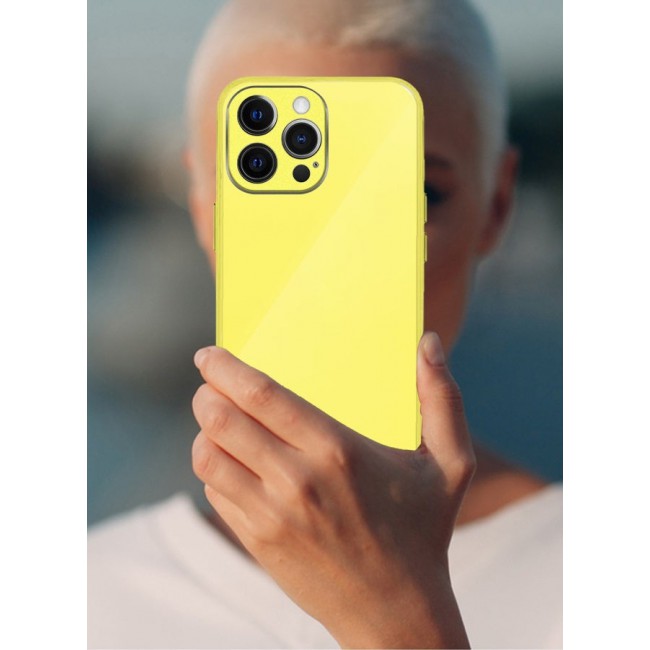 MARGOUN Electroplated Case Cover For Apple Iphone 12 Pro, Hard Glossy Case Camera Protection Shockproof Anti Fall Case Yellow