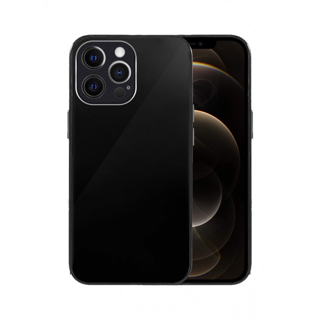 MARGOUN iPhone 12 Pro Max Electroplated Hard Glossy Case Camera Protection Shockproof Anti Fall Case Black