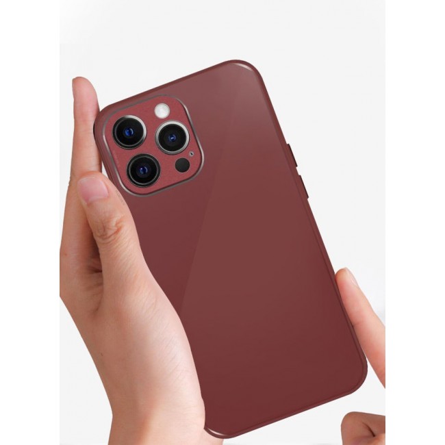 MARGOUN iPhone 12 Pro Max Electroplated Hard Glossy Case Camera Protection Shockproof Anti Fall Case Red