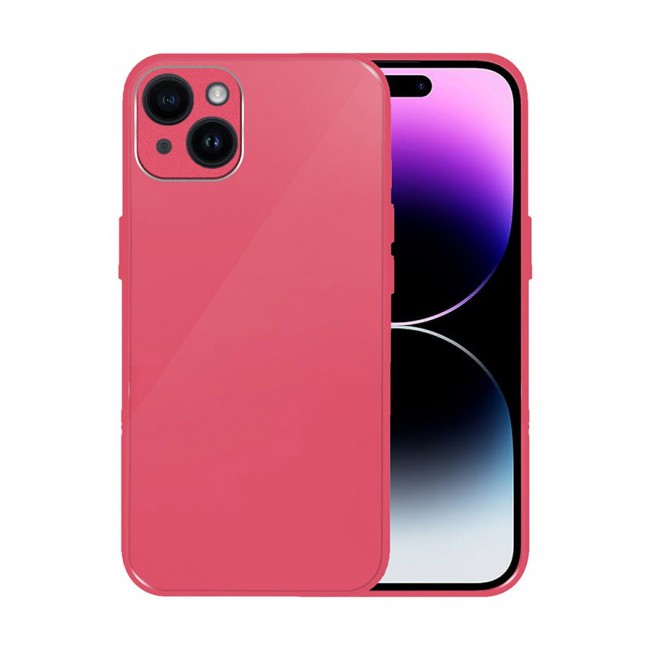 MARGOUN iPhone 14 Plus Electroplated Hard Glossy Case Camera Protection Shockproof Anti Fall Case Pink