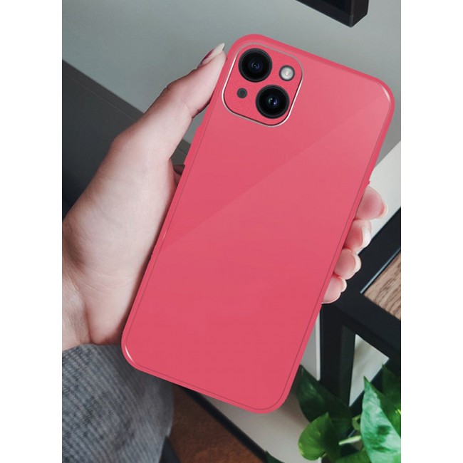 MARGOUN iPhone 14 Plus Electroplated Hard Glossy Case Camera Protection Shockproof Anti Fall Case Pink