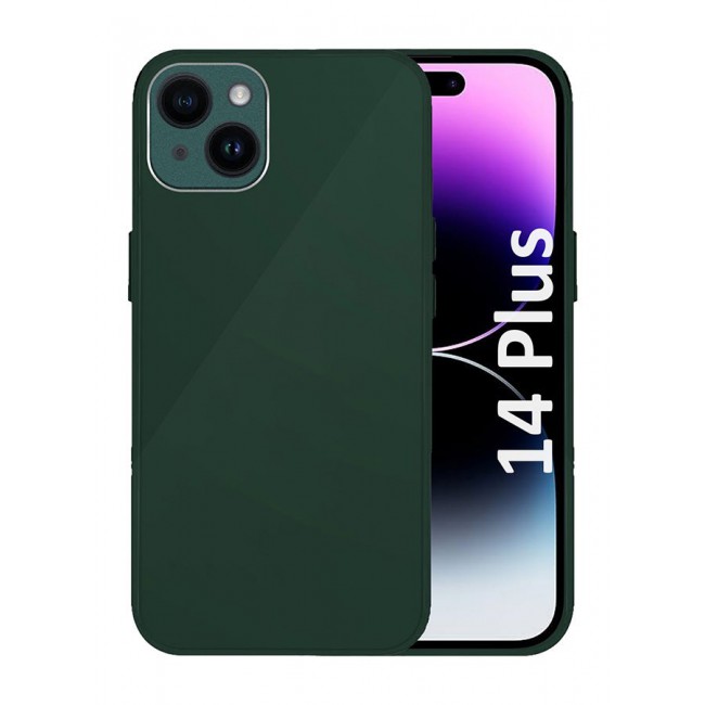MARGOUN Electroplated Case Cover for Apple iPhone 14 Plus, Hard Glossy Case Camera Protection Shockproof Anti Fall Case - Green