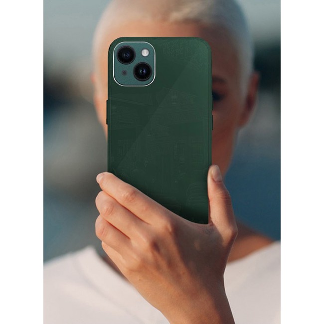 MARGOUN Electroplated Case Cover for Apple iPhone 14 Plus, Hard Glossy Case Camera Protection Shockproof Anti Fall Case - Green