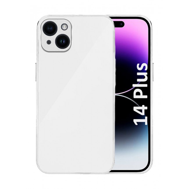 MARGOUN Electroplated Case Cover for Apple iPhone 14 Plus, Hard Glossy Case Camera Protection Shockproof Anti Fall Case - White