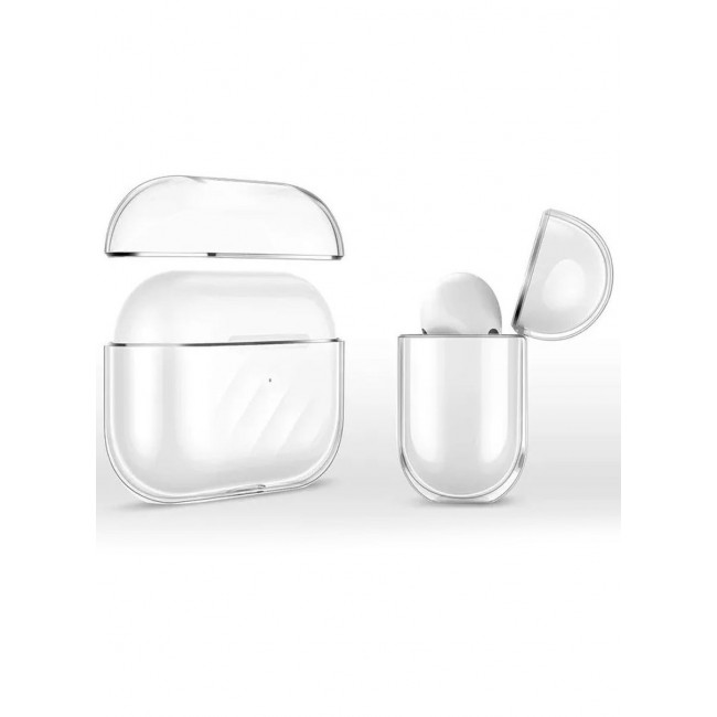 MARGOUN AirPods 3 Shockproof Case Transparent Ultra Slim Cover With Keychain Carabiner Clear