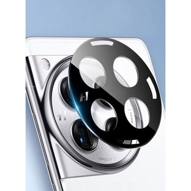 MARGOUN OnePlus 12 Tempered Glass Camera Lens Protector Round Edge And 99% HD Clarity Camera Lens Protector Black