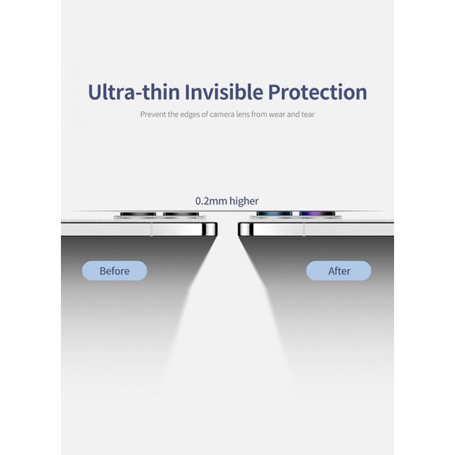 MARGOUN OnePlus 12 Tempered Glass Camera Lens Protector Round Edge And 99% HD Clarity Camera Lens Protector Black