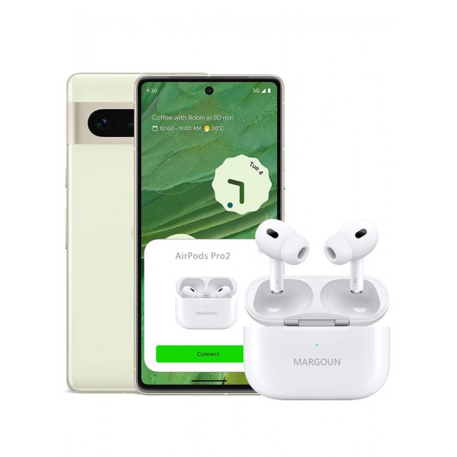 MARGOUN Google Pixel 7 Bluetooth Headphones With Charging Case Wireless Earbuds Pro 2 Bluetooth Sport In-Ear Headphones Hi-Fi Stereo Sound Noise Reduction White
