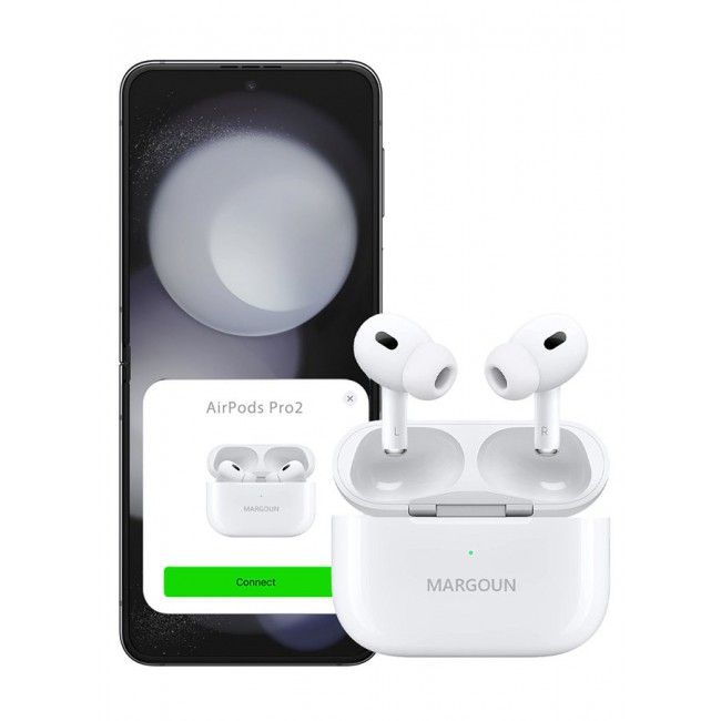 MARGOUN Samsung Galaxy Z Flip5 Bluetooth Headphones With Charging Case Wireless Earbuds Pro 2 Bluetooth Sport In-Ear Headphones Hi-Fi Stereo Sound Noise Reduction White