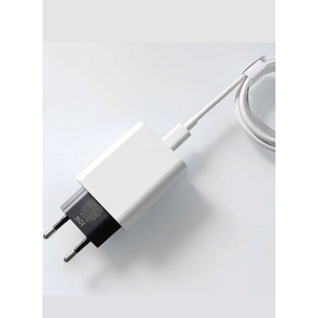 MARGOUN 30W USB-C Super Fast Charger 2 Pins Charger And Cable Compatible With USB-C Devices Fast Charging Phone Charger USB-C To USB C Sync Charge Cable Included White