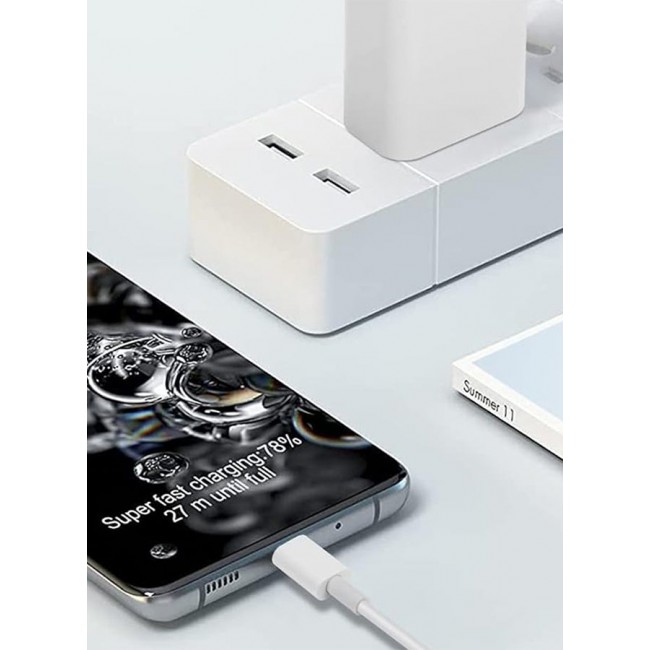 Google 30W USB-C Super Fast Cable Compatible With Google Products And Other USB-C Devices USB-C To USB C Sync Charge Cable White
