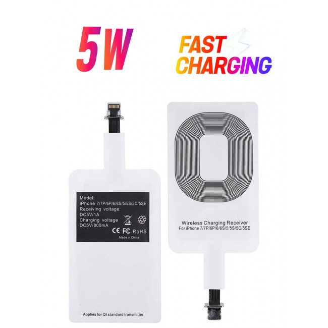 MARGOUN iPhone 6s Wireless Charging Receiver 5V 800mAh Wireless Charger Adapter Plug And Play Fast Charging Qi Receiver White