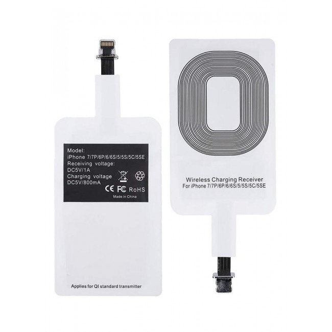 MARGOUN iPhone 7 Plus Wireless Charging Receiver 5V 800mAh Wireless Charger Adapter Plug And Play Fast Charging Qi Receiver White
