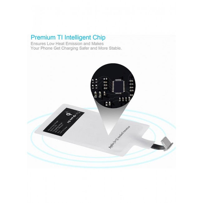 MARGOUN iPhone 7 Plus Wireless Charging Receiver 5V 800mAh Wireless Charger Adapter Plug And Play Fast Charging Qi Receiver White