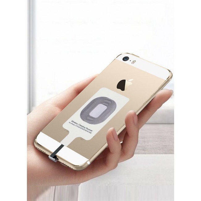 MARGOUN iPhone 5s Wireless Charging Receiver 5V 800mAh Wireless Charger Adapter Plug And Play Fast Charging Qi Receiver White