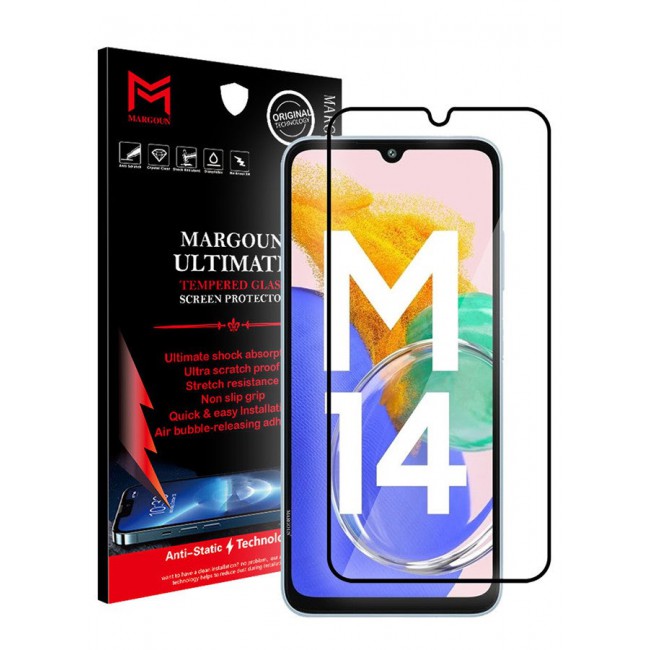 MARGOUN Samsung Galaxy M14 5G Screen Protector Full Coverage Screen Protector Clear Anti-Bubble Shield Tempered Glass Screen Protector Clear