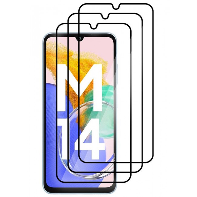 MARGOUN 3 Pack Samsung Galaxy M14 5G Screen Protector Full Coverage Screen Protector Clear Anti-Bubble Shield Tempered Glass Screen Protector Clear