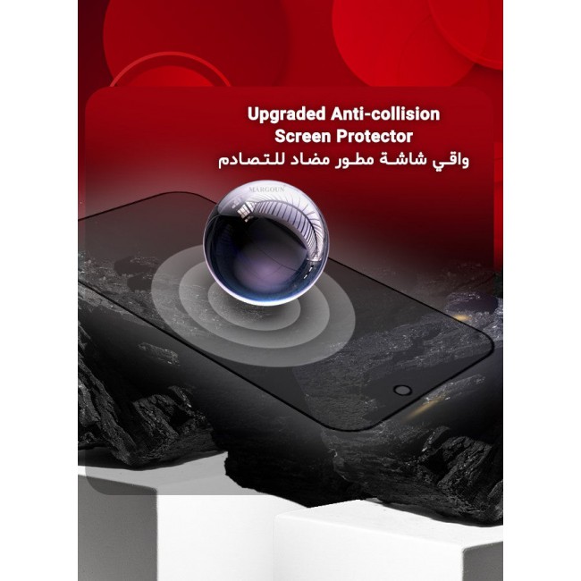 MARGOUN 2Packs Privacy Screen Protector for Apple iPhone 14 Pro, 9H Full Coverage Screen Tempered Glass Anti-Spy Bubble Free Case Friendly Black