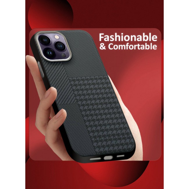 MARGOUN Case Cover For iPhone 14 Pro Max And Screen Protector 2024 New Pattern Aramid Carbon Fiber Phone Case Slim And Light Design MIX1