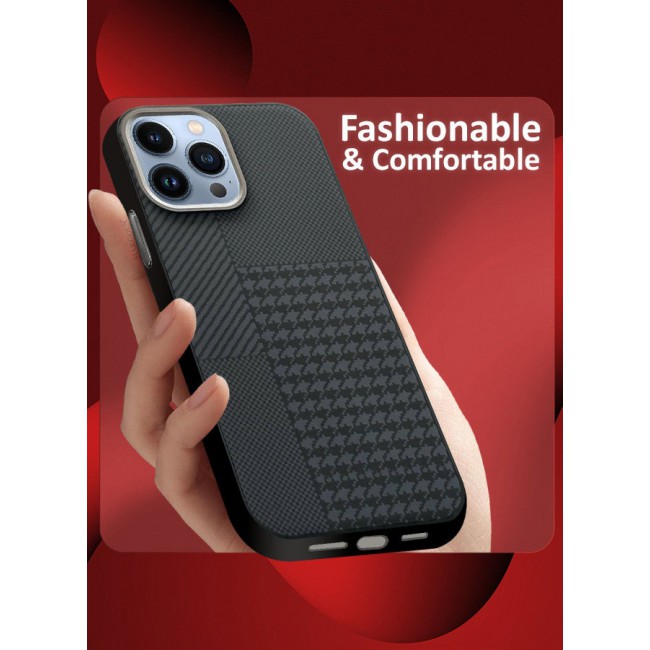 MARGOUN Case Cover For iPhone 13 Pro Max And Screen Protector 2024 New Pattern Aramid Carbon Fiber Phone Case Slim And Light Design MIX1