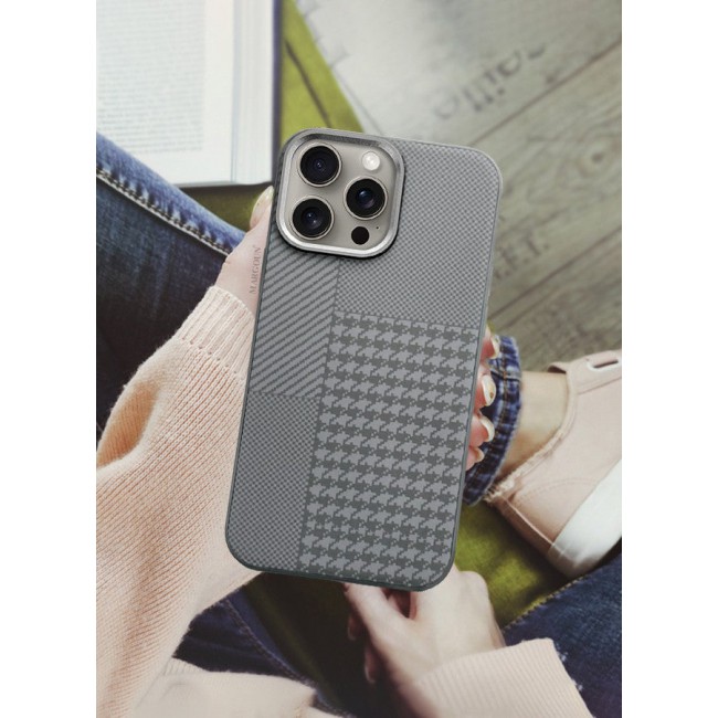 MARGOUN Case Cover For iPhone 15 Pro Max And Screen Protector 2024 New Pattern Aramid Carbon Fiber Phone Case Slim And Light Design MIX2