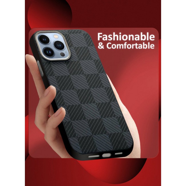 MARGOUN For iPhone 13 Pro Max Case Cover 2024 New Pattern Aramid Carbon Fiber Phone Case Slim And Light Design MIX3