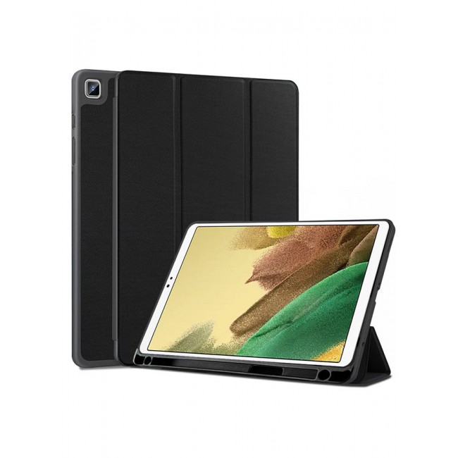 MARGOUN (for Samsung Galaxy Tab A7 Lite) Folio Case Lightweight Slim Leather Cover with Pen Slot Shockproof Back Stand Cover Auto Wake/Sleep Black