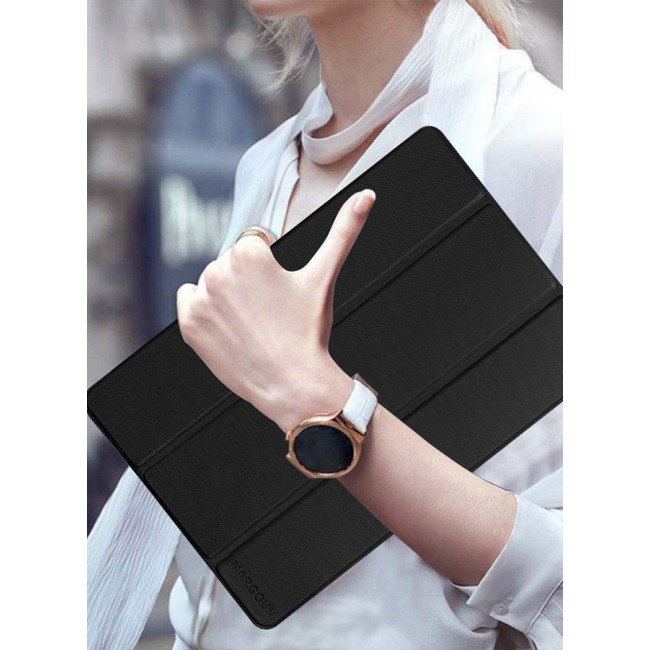 MARGOUN (for Samsung Galaxy Tab A7 Lite) Folio Case Lightweight Slim Leather Cover with Pen Slot Shockproof Back Stand Cover Auto Wake/Sleep Black
