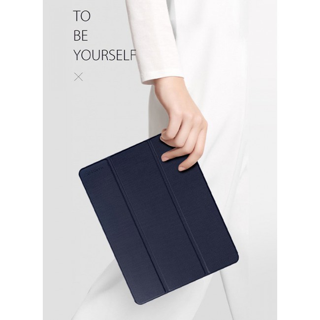MARGOUN (for iPad 12.9 2022) Folio Case Lightweight Slim Leather Cover with Pen Slot Shockproof Back Stand Cover Auto Wake/Sleep Dark Blue