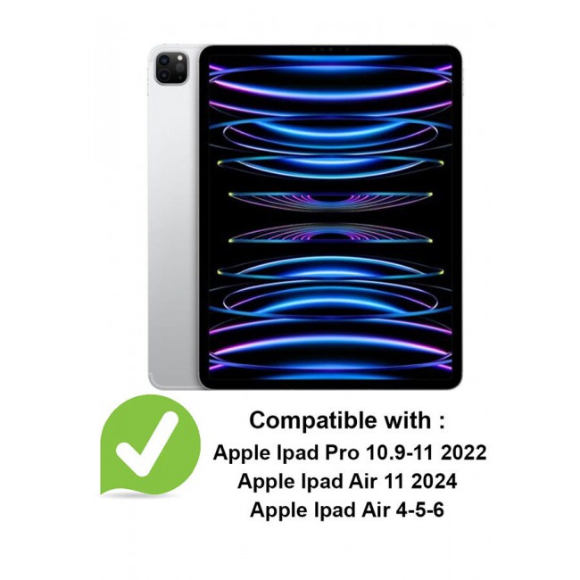 MARGOUN (for iPad Air 4 / 5 / 6) Folio Case Lightweight Slim Leather Cover with Pen Slot Shockproof Back Stand Cover Auto Wake/Sleep Black