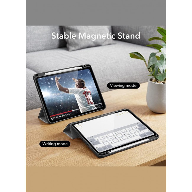 MARGOUN Case for iPad Pro-11 inch (2022/2021/2020 Model) with Pencil Holder, Support 2nd Pencil Charging, Slim Tablet Cover with Soft TPU Back, Auto Wake/Sleep - Grey