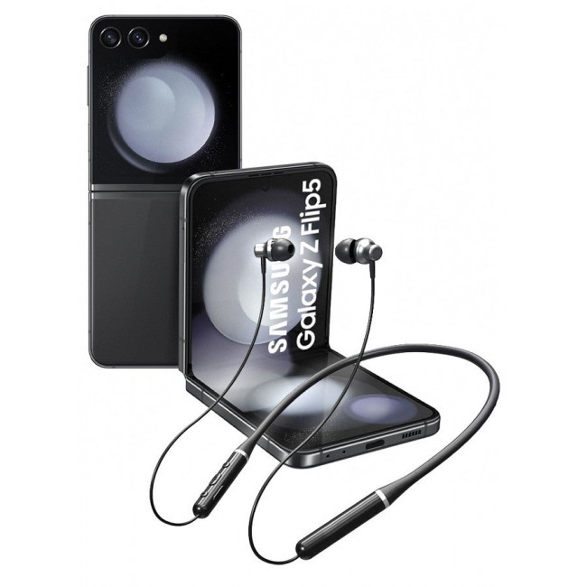 Lenovo (for Samsung Galaxy Z Flip 5) Wireless Headphones Bluetooth V5.0 IPX5 Waterproof Magnetic Neckband Sport Earphones with Mic Black