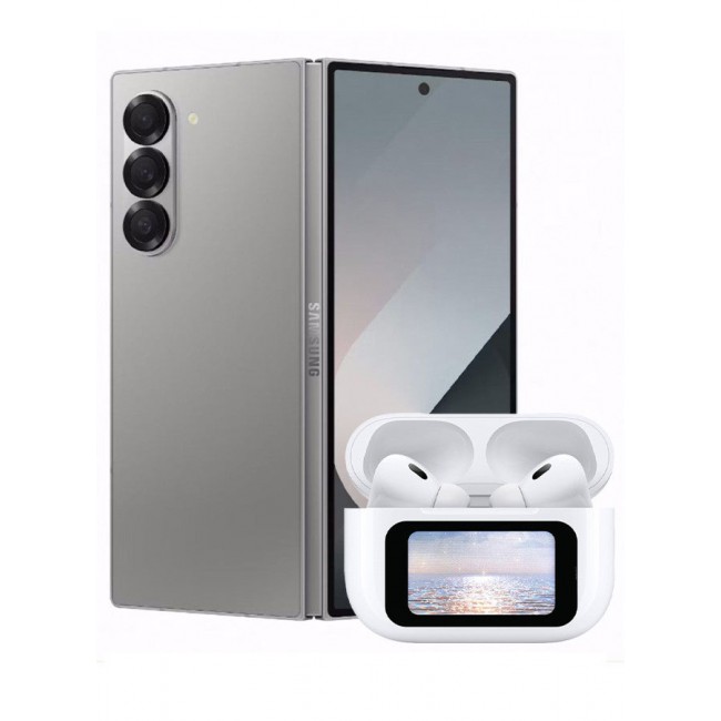 MARGOUN (for Samsung Galaxy Z Fold 6) Pods Pro 2 Wireless Bluetooth Headphones With Digital Led Display Touch Screen Noise Cancelling With High Sound Quality White