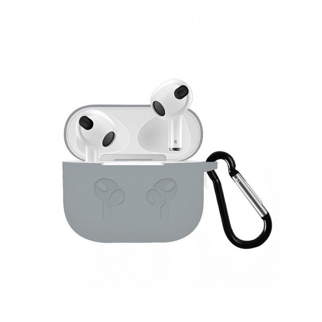 MARGOUN (for Airpods 3) Soft Silicone Skin Case Cover with Keychain for AirPods 3rd Generation Charging Case Cover,Ultrathin Thick Protective Case Grey