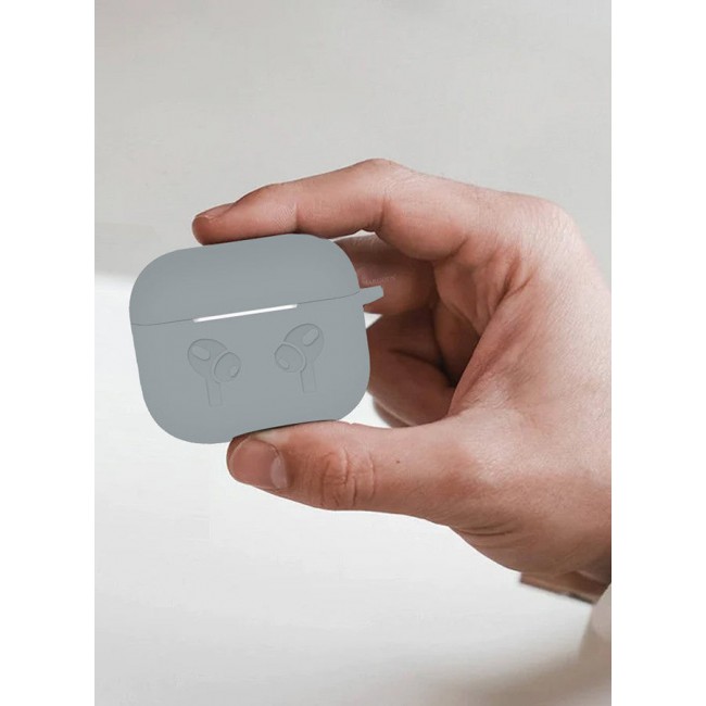 MARGOUN (for Airpods 3) Soft Silicone Skin Case Cover with Keychain for AirPods 3rd Generation Charging Case Cover,Ultrathin Thick Protective Case Grey