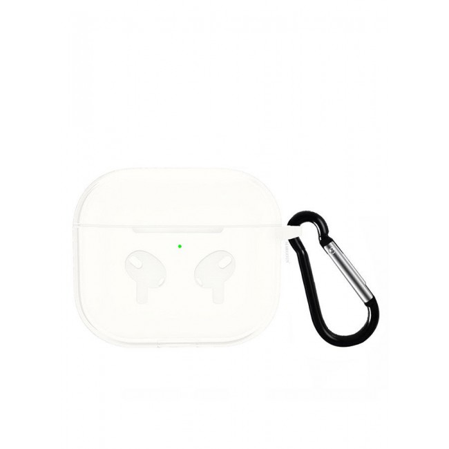 MARGOUN Soft Silicone Skin Case Cover with Keychain for AirPods 3rd Generation Charging Case Cover,Ultrathin Thick Protective Case Milky