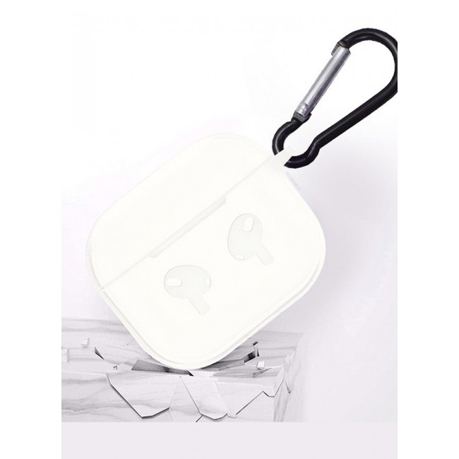 MARGOUN Soft Silicone Skin Case Cover with Keychain for AirPods 3rd Generation Charging Case Cover,Ultrathin Thick Protective Case Milky