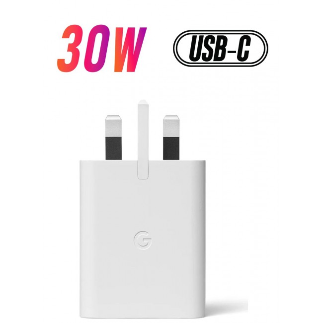 Google 30W USB-C Charger Compatible with Google Products and Other USB-C Devices Fast Charging Pixel Phone Charger White