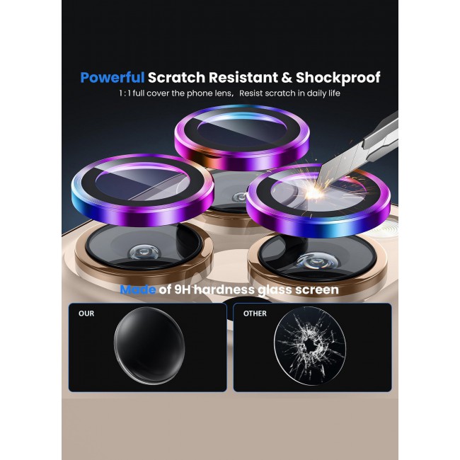 MARGOUN for 16 Pro/16 Pro Max Camera Lens Protector, Ultra Tough HD Individual Lens Protectors, Scratch Resistant, Ultra Thin Tempered Glass Multicolour