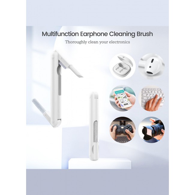 MARGOUN 3 in 1 Foldable Cleaning Kit , Silicone Nib , Soft Brush , Flocking Sponge Cleaning Kit , Electronic Cleaner for Audio Device/Laptop/Phone/Computer/Screen White