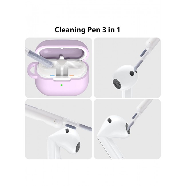 MARGOUN 3 in 1 Foldable Cleaning Kit , Silicone Nib , Soft Brush , Flocking Sponge Cleaning Kit , Electronic Cleaner for Audio Device/Laptop/Phone/Computer/Screen White