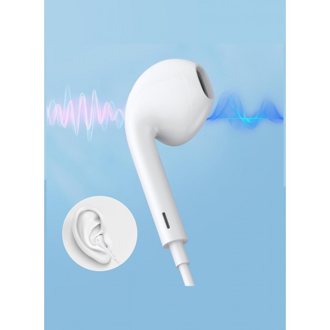 MARGOUN Handsfree,Headphones, Earphones for All Android & iOS Devices, USB C Earphone with Microphone Wired Earphones HiFi Stereo Sound Headphone White
