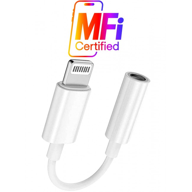 MARGOUN Lightning to 3.5mm AUX Jack Adapter Cable for iPhone to Headphone Converter White